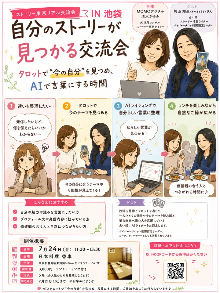 自分のストーリーが見つかる交流会のチラシ